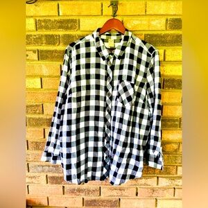 Faded Glory Buffalo Check Flannel Button Up Shirt